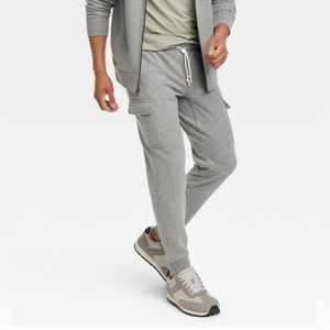 Men's Cotton Fleece Cargo Jogger Pants - All in Motion